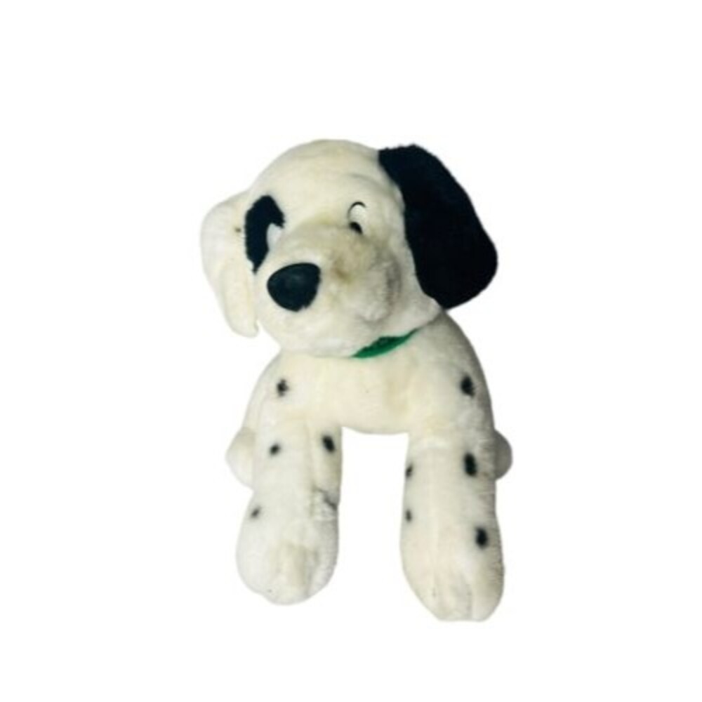Disney Store 101 Dalmatians PATCH Dog Plush Stuffed Puppy 14” Green Collar Vtg